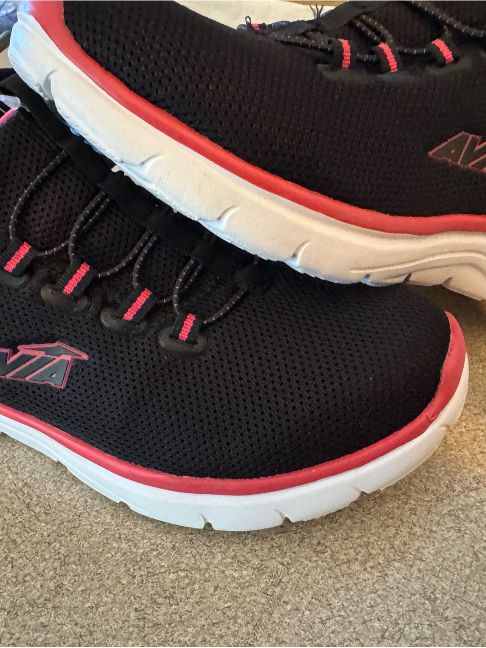 Avia Black Sneakers with Bright Pink Interior
